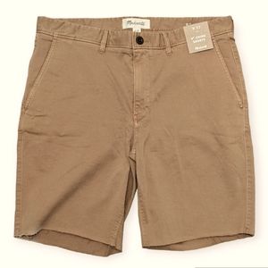 Madewell NWT Men's Size 33 Chino Shorts 9” Inseam Raw Hem Maple Seed